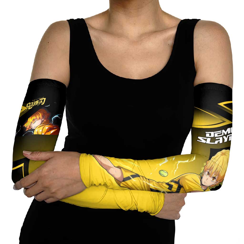 Zenitsu Agatsuma Thunder Smash Arm Sleeves Sporty Anime Mashup Style
