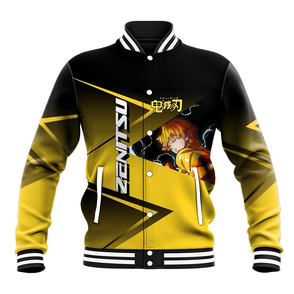Zenitsu Agatsuma Thunder Smash Baseball Jacket Sporty Anime Mashup Style