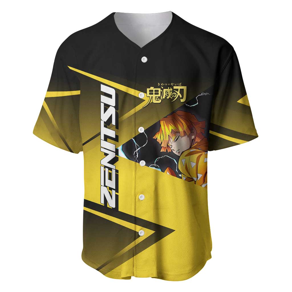 Zenitsu Agatsuma Thunder Smash Baseball Jersey Sporty Anime Mashup Style