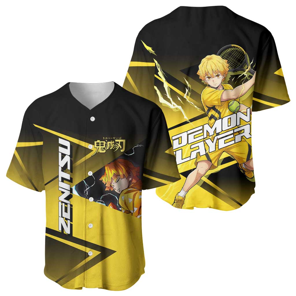 Zenitsu Agatsuma Thunder Smash Baseball Jersey Sporty Anime Mashup Style
