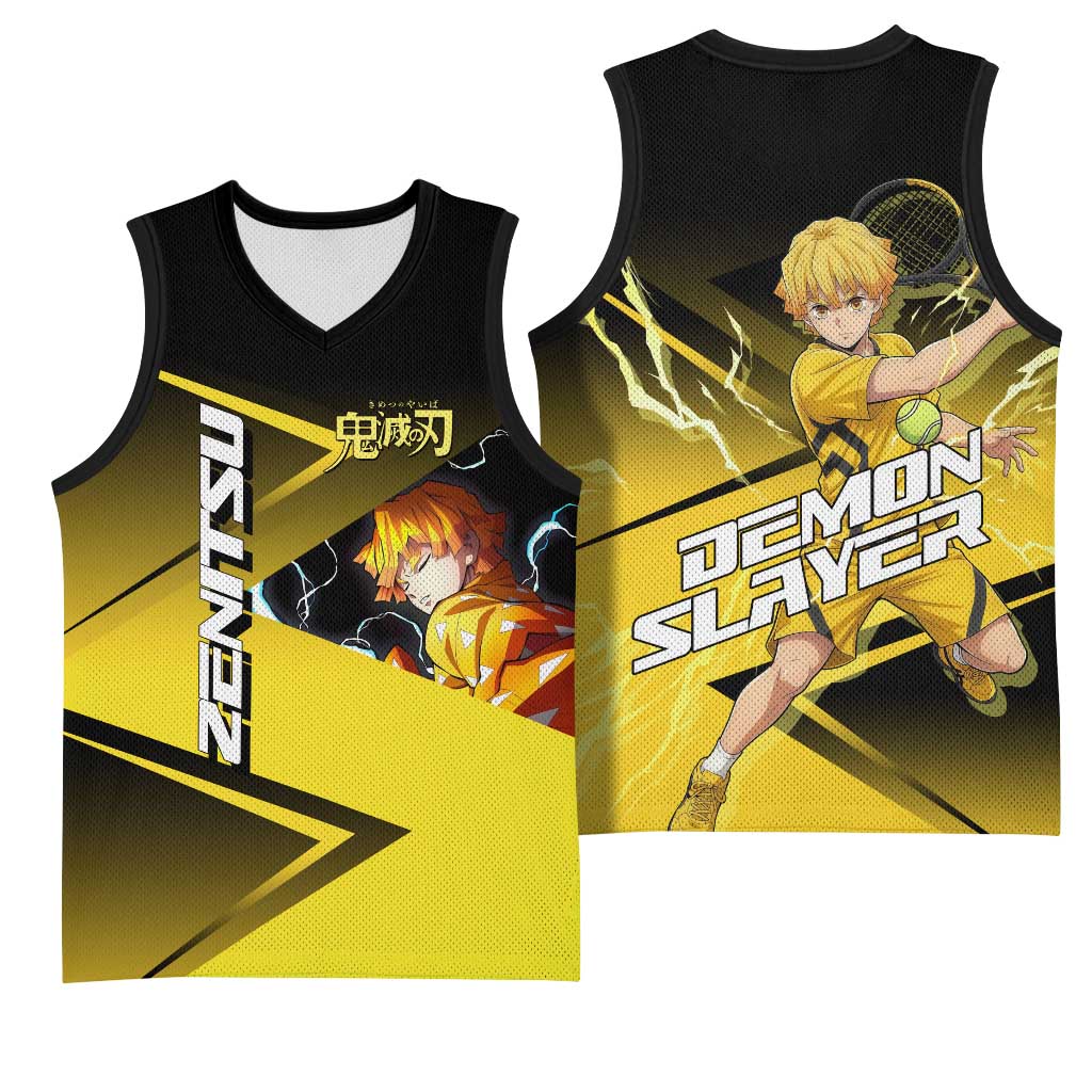 Zenitsu Agatsuma Thunder Smash Basketball Jersey Sporty Anime Mashup Style