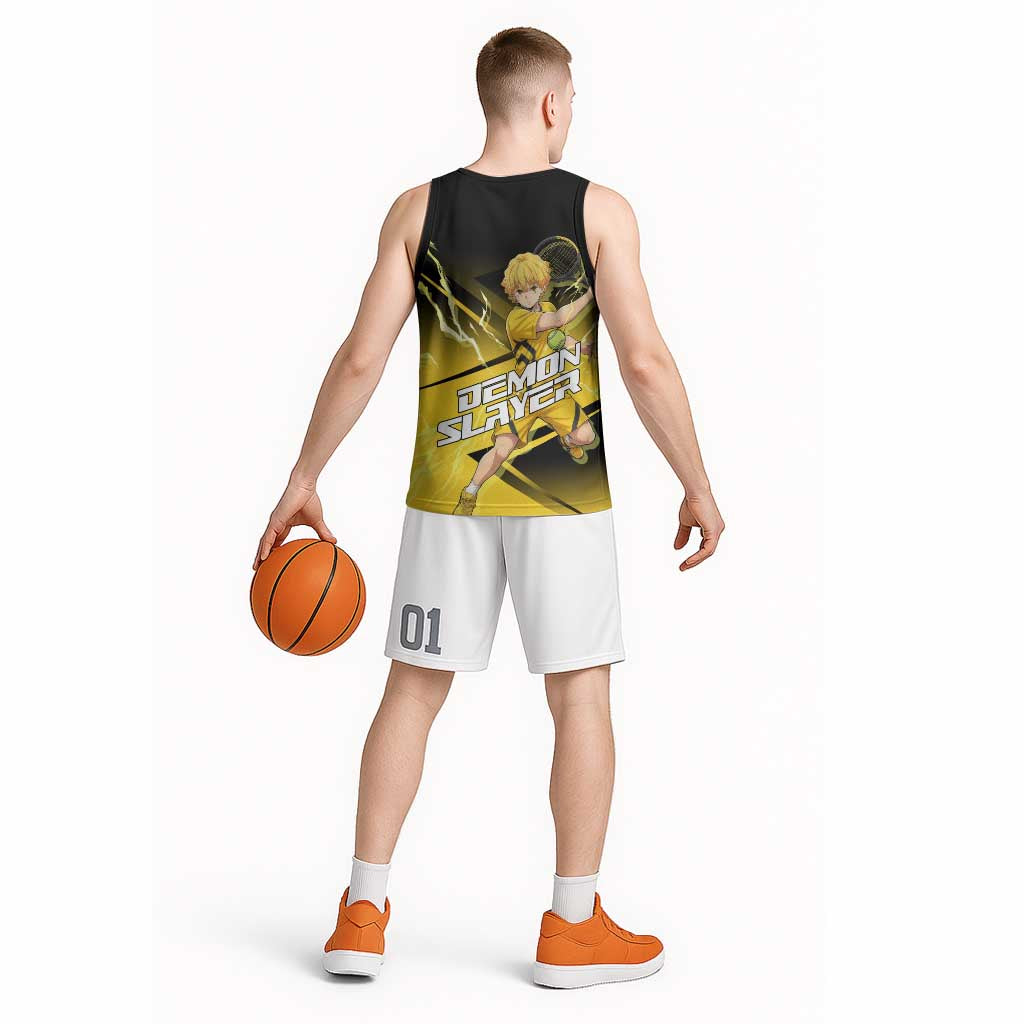 Zenitsu Agatsuma Thunder Smash Basketball Jersey Sporty Anime Mashup Style