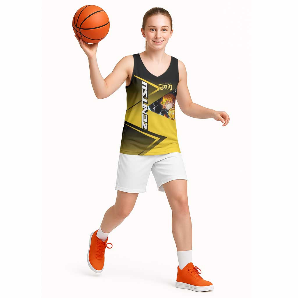 Zenitsu Agatsuma Thunder Smash Basketball Jersey Sporty Anime Mashup Style
