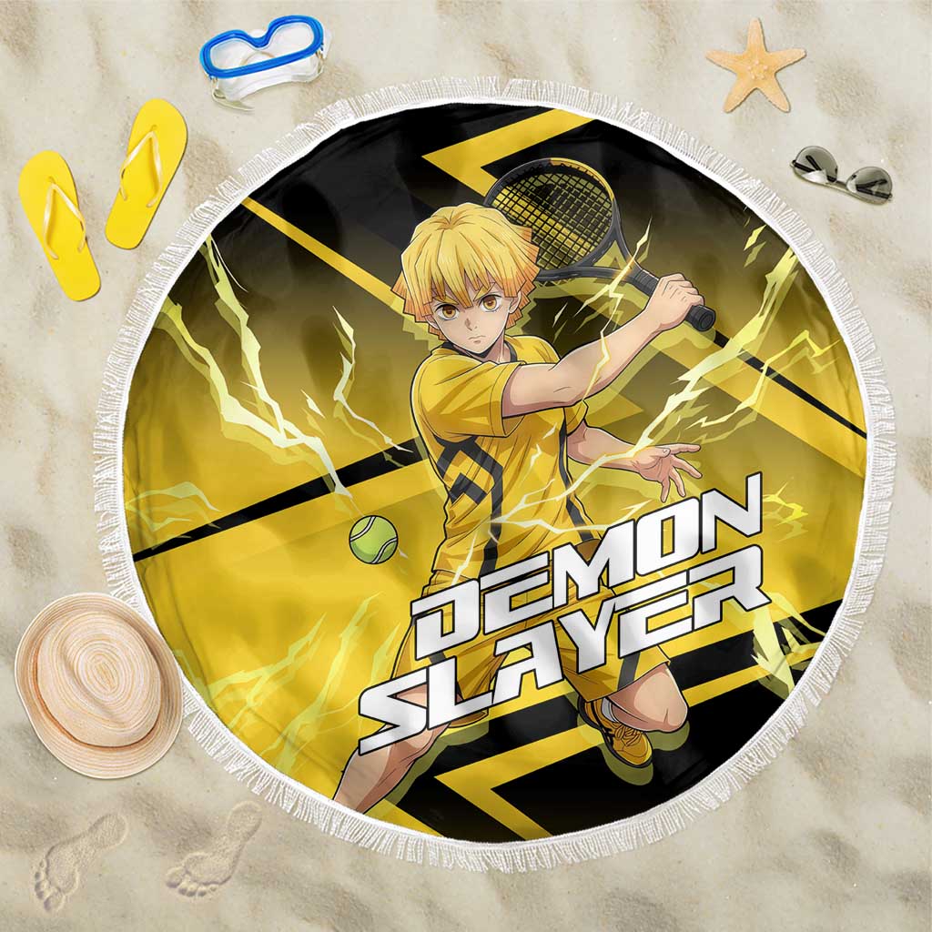 Zenitsu Agatsuma Thunder Smash Beach Blanket Sporty Anime Mashup Style