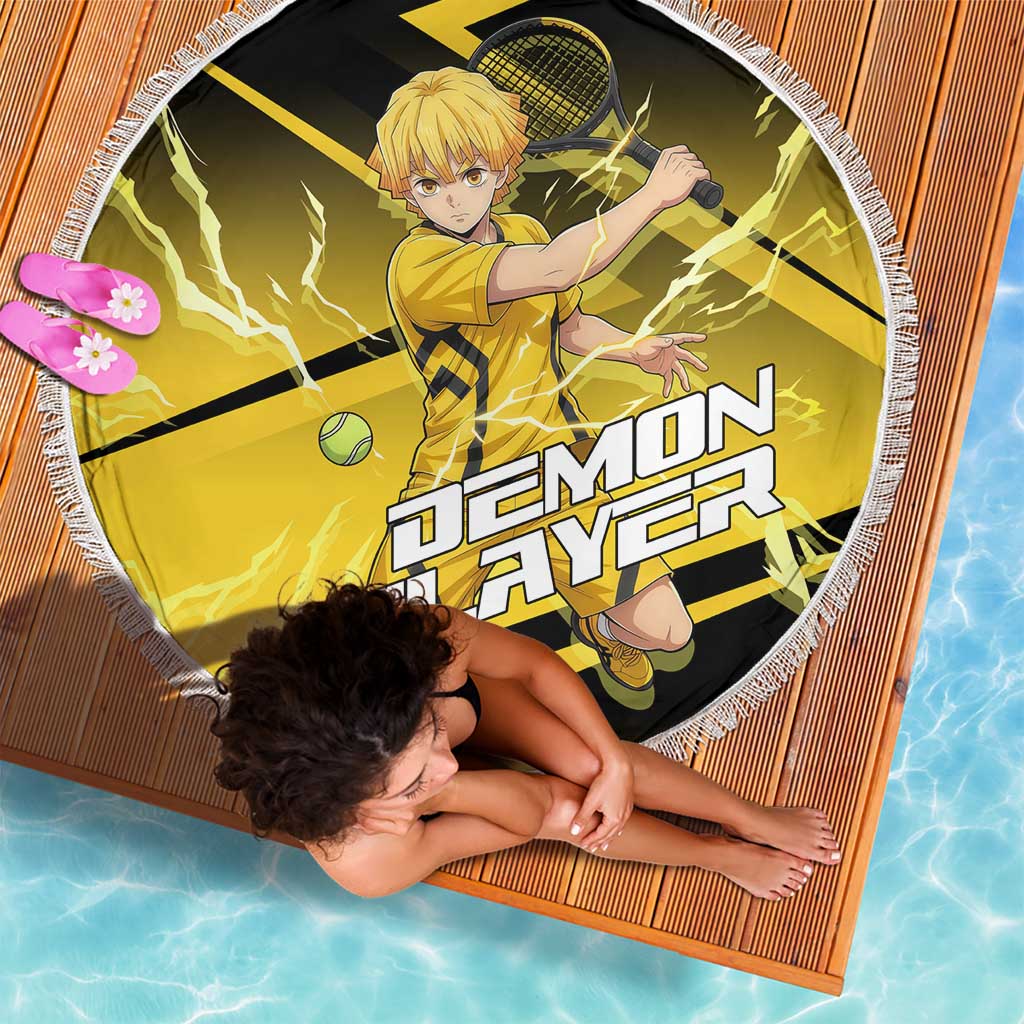 Zenitsu Agatsuma Thunder Smash Beach Blanket Sporty Anime Mashup Style