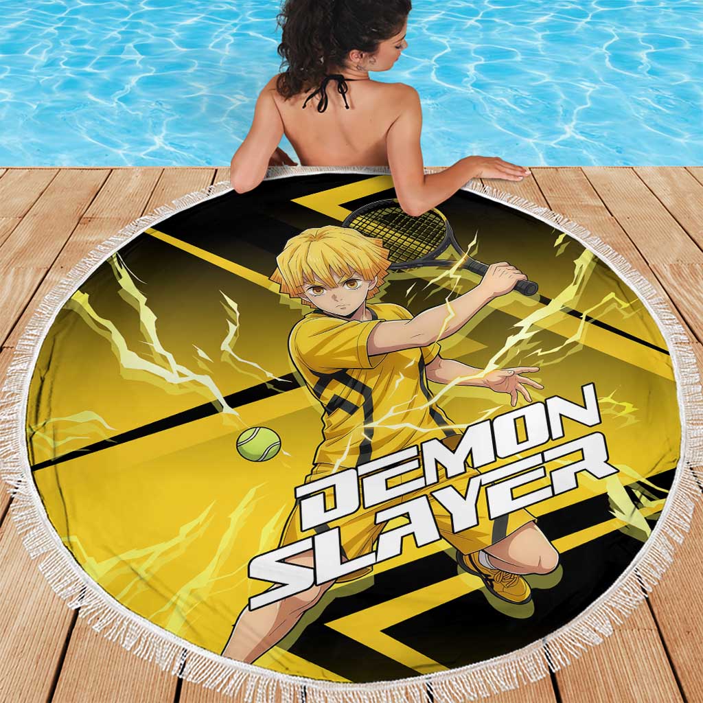 Zenitsu Agatsuma Thunder Smash Beach Blanket Sporty Anime Mashup Style