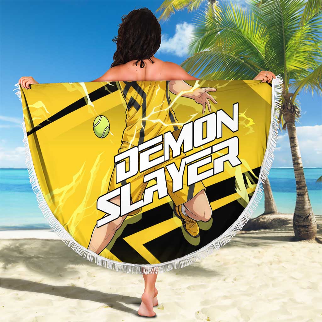 Zenitsu Agatsuma Thunder Smash Beach Blanket Sporty Anime Mashup Style