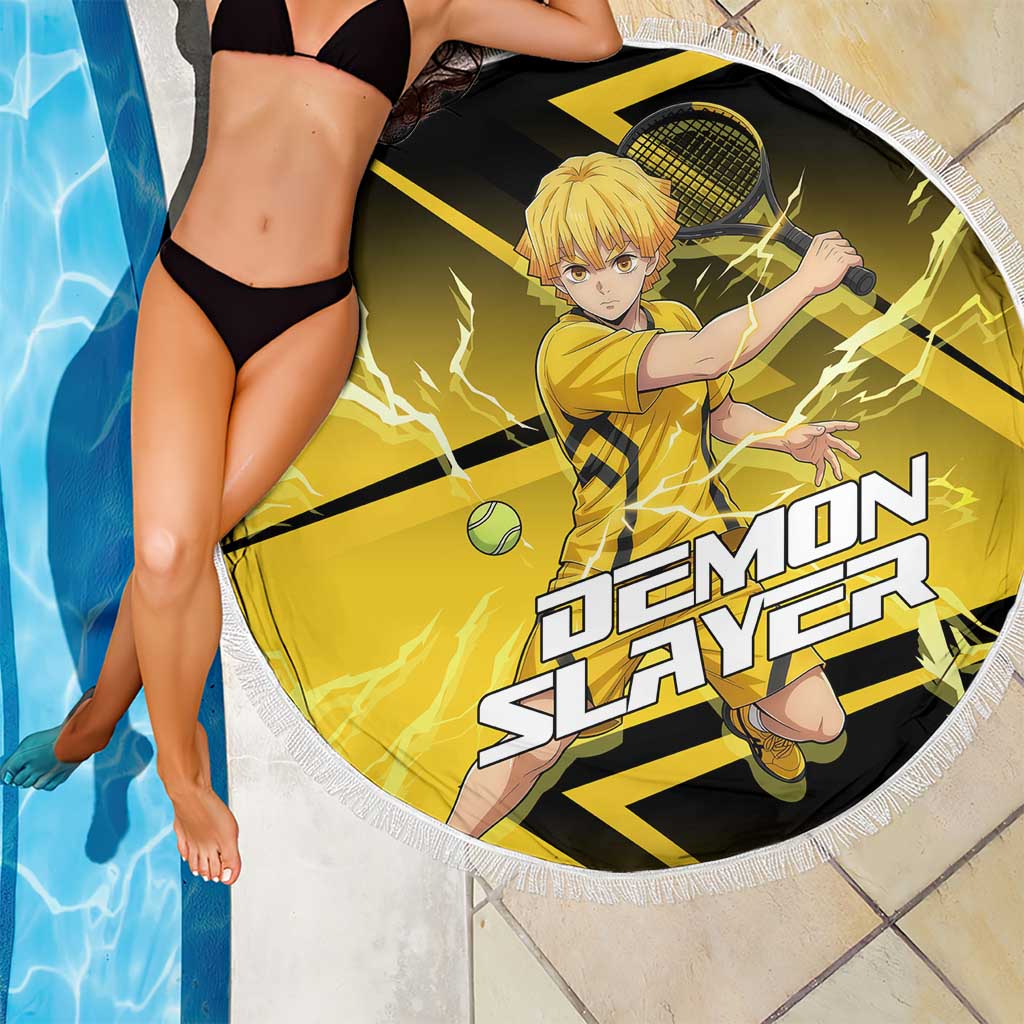 Zenitsu Agatsuma Thunder Smash Beach Blanket Sporty Anime Mashup Style