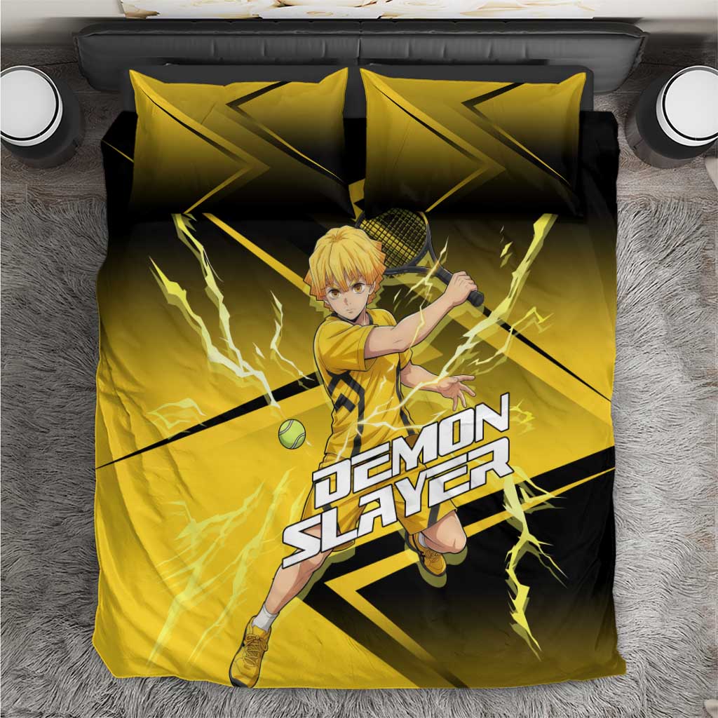 Zenitsu Agatsuma Thunder Smash Bedding Set Sporty Anime Mashup Style