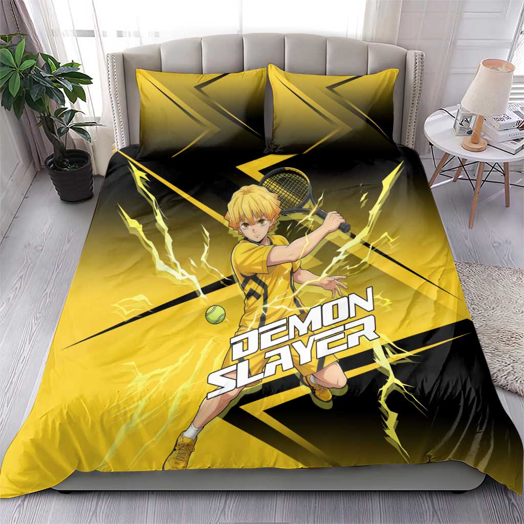 Zenitsu Agatsuma Thunder Smash Bedding Set Sporty Anime Mashup Style