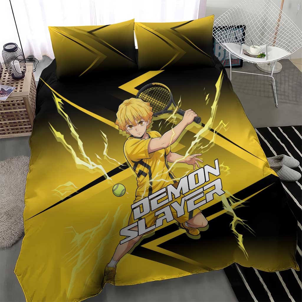 Zenitsu Agatsuma Thunder Smash Bedding Set Sporty Anime Mashup Style