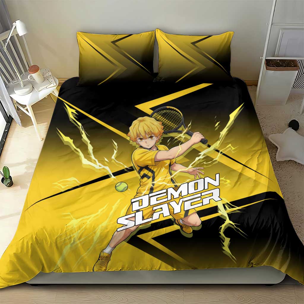 Zenitsu Agatsuma Thunder Smash Bedding Set Sporty Anime Mashup Style