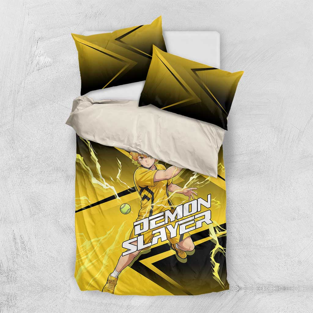 Zenitsu Agatsuma Thunder Smash Bedding Set Sporty Anime Mashup Style