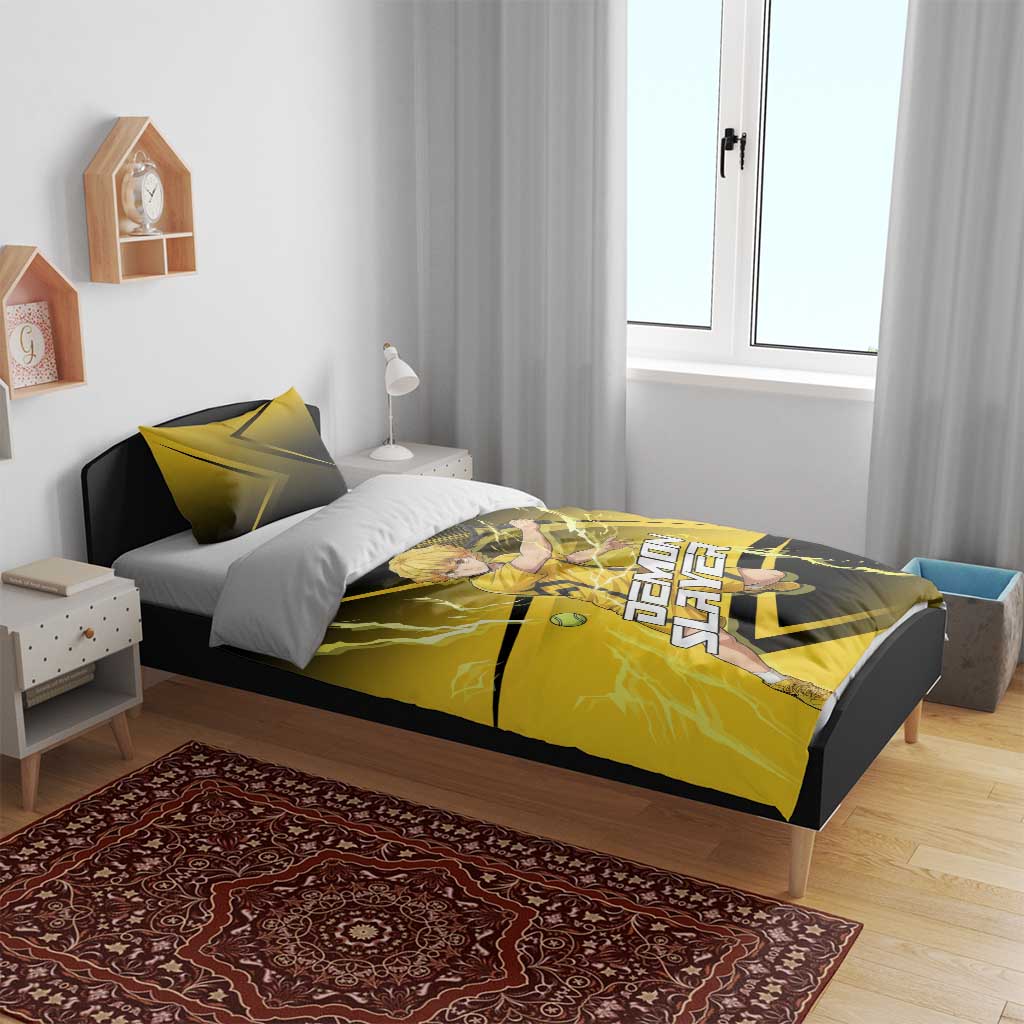 Zenitsu Agatsuma Thunder Smash Bedding Set Sporty Anime Mashup Style