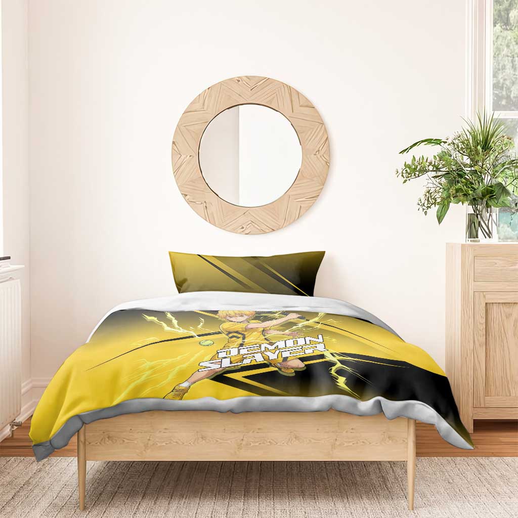 Zenitsu Agatsuma Thunder Smash Bedding Set Sporty Anime Mashup Style