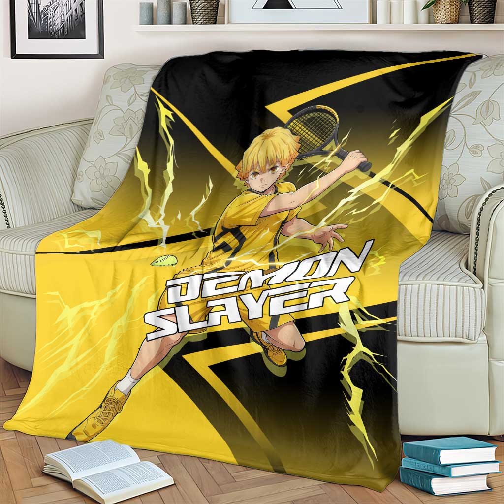 Zenitsu Agatsuma Thunder Smash Blanket Sporty Anime Mashup Style