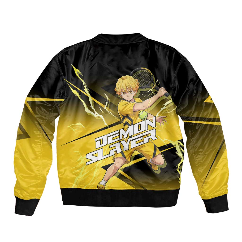 Zenitsu Agatsuma Thunder Smash Bomber Jacket Sporty Anime Mashup Style