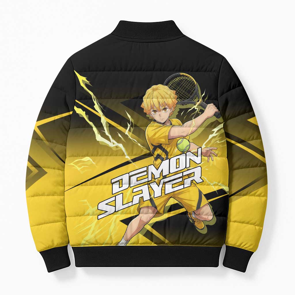 Zenitsu Agatsuma Thunder Smash Bomber Puffer Jacket Sporty Anime Mashup Style