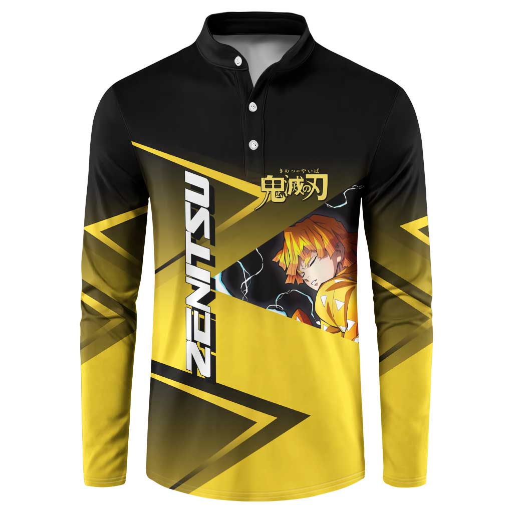 Zenitsu Agatsuma Thunder Smash Button Sweatshirt Sporty Anime Mashup Style