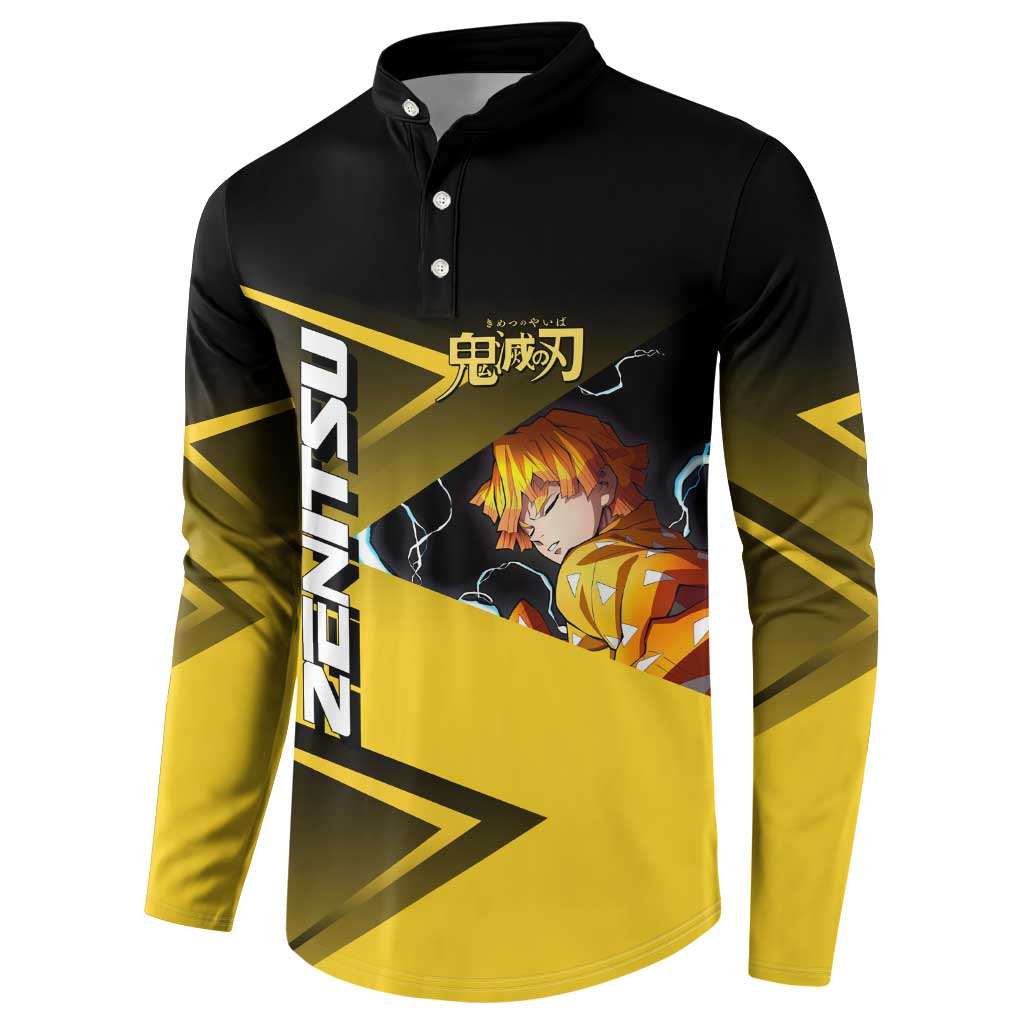 Zenitsu Agatsuma Thunder Smash Button Sweatshirt Sporty Anime Mashup Style