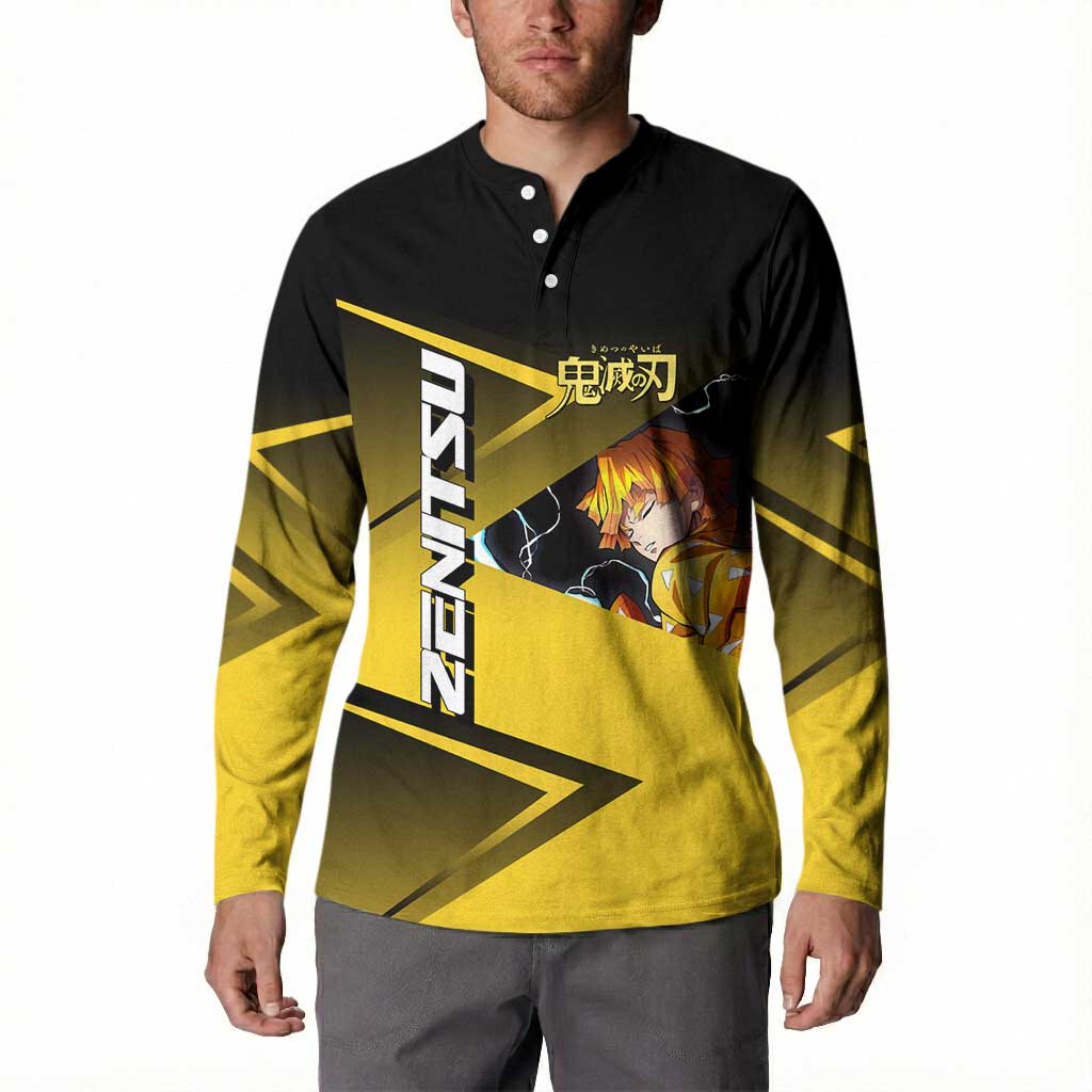 Zenitsu Agatsuma Thunder Smash Button Sweatshirt Sporty Anime Mashup Style