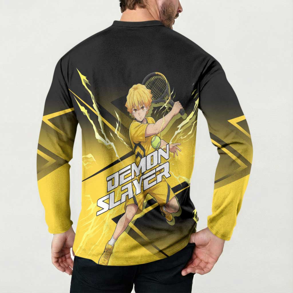 Zenitsu Agatsuma Thunder Smash Button Sweatshirt Sporty Anime Mashup Style