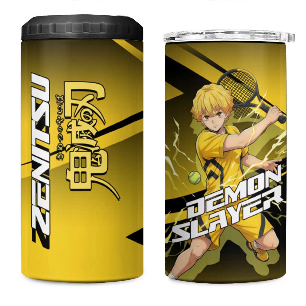 Zenitsu Agatsuma Thunder Smash 4 in 1 Can Cooler Tumbler Sporty Anime Mashup Style