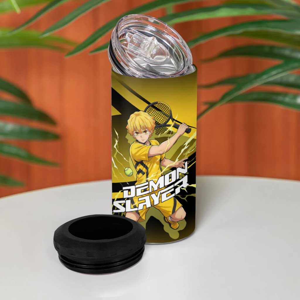 Zenitsu Agatsuma Thunder Smash 4 in 1 Can Cooler Tumbler Sporty Anime Mashup Style