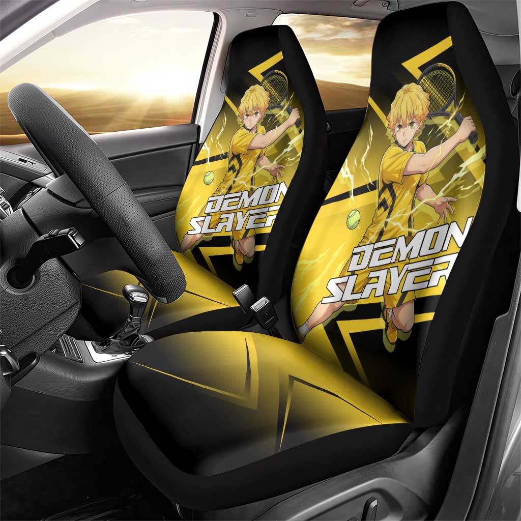 Zenitsu Agatsuma Thunder Smash Car Seat Cover Sporty Anime Mashup Style
