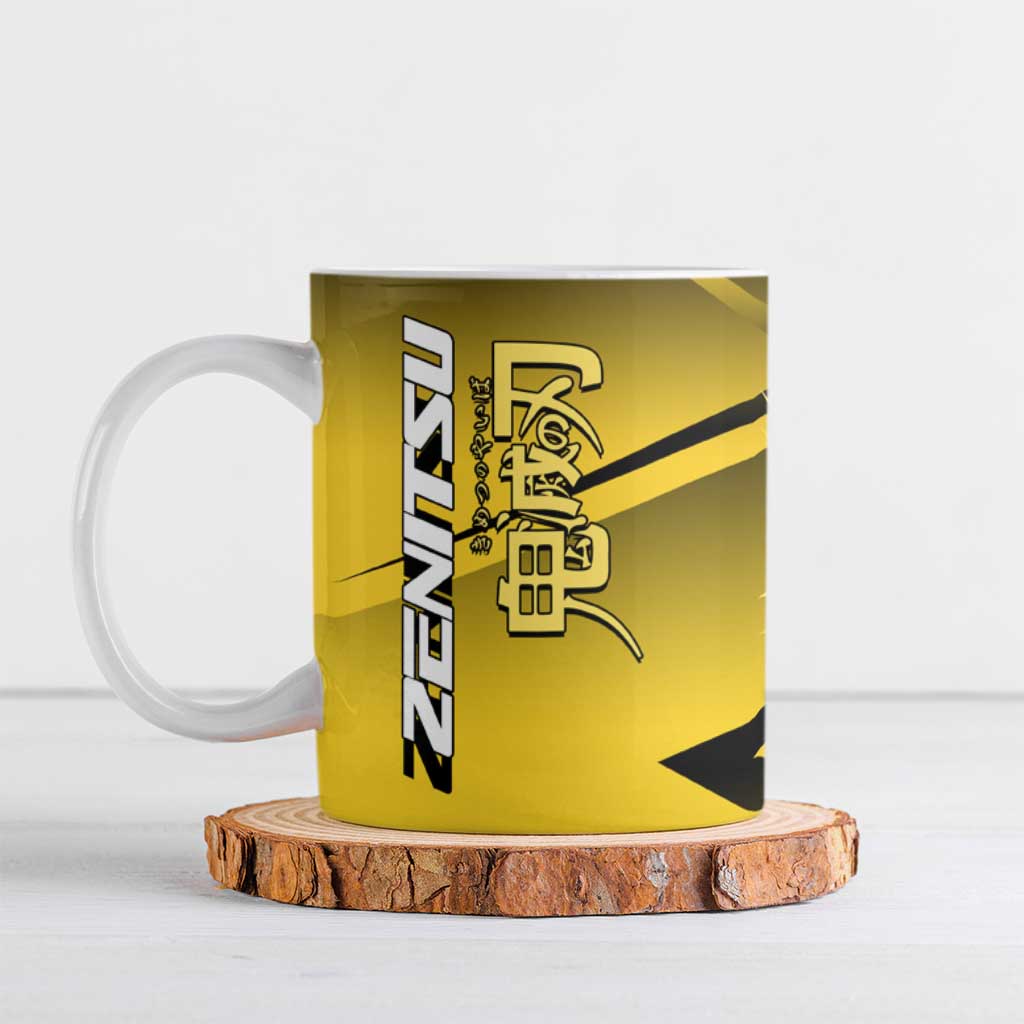 Zenitsu Agatsuma Thunder Smash Ceramic Mug Sporty Anime Mashup Style