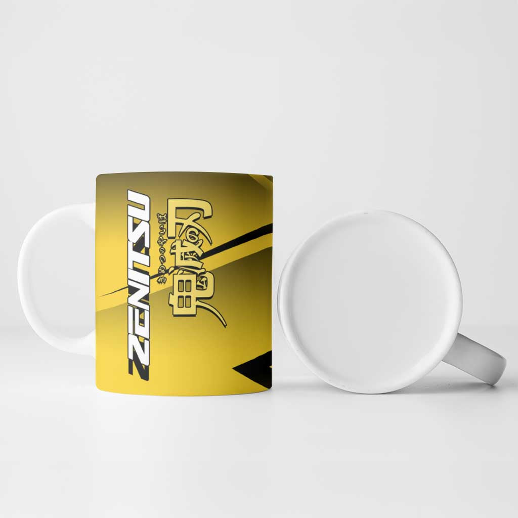 Zenitsu Agatsuma Thunder Smash Ceramic Mug Sporty Anime Mashup Style