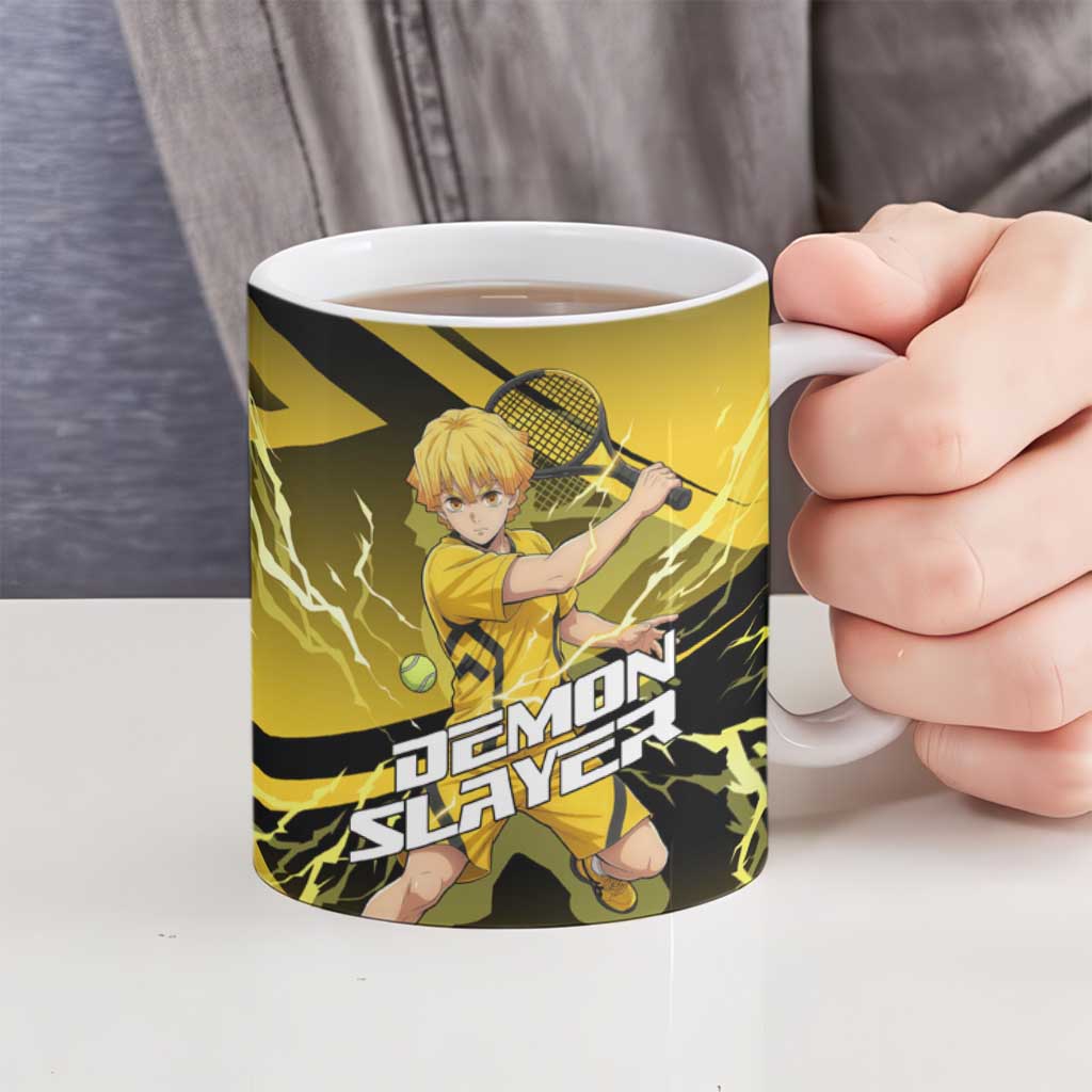 Zenitsu Agatsuma Thunder Smash Ceramic Mug Sporty Anime Mashup Style