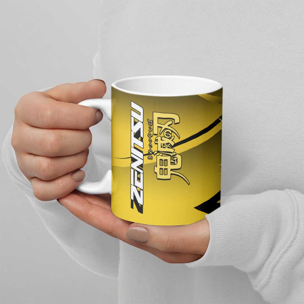 Zenitsu Agatsuma Thunder Smash Ceramic Mug Sporty Anime Mashup Style