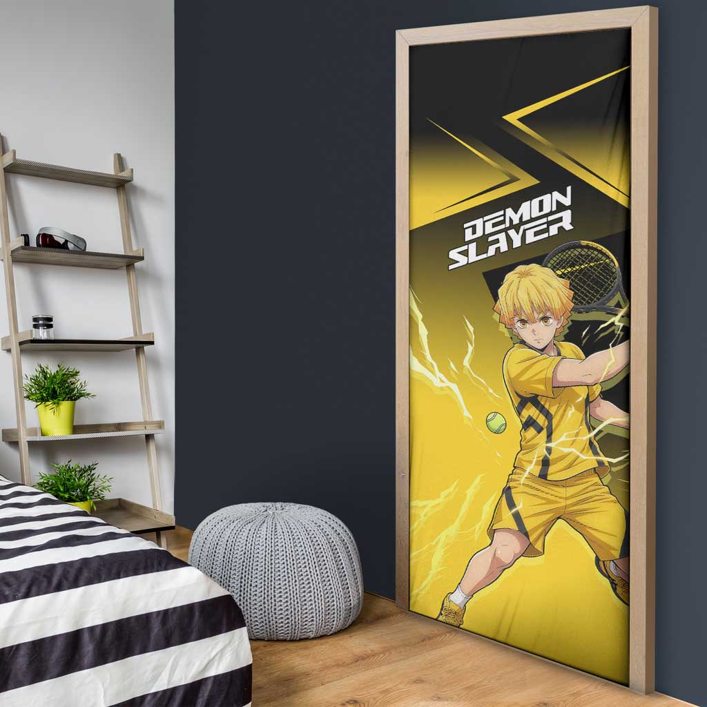 Zenitsu Agatsuma Thunder Smash Door Cover Sporty Anime Mashup Style