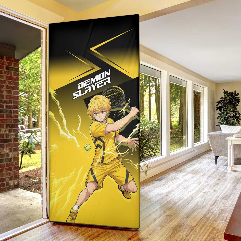 Zenitsu Agatsuma Thunder Smash Door Cover Sporty Anime Mashup Style