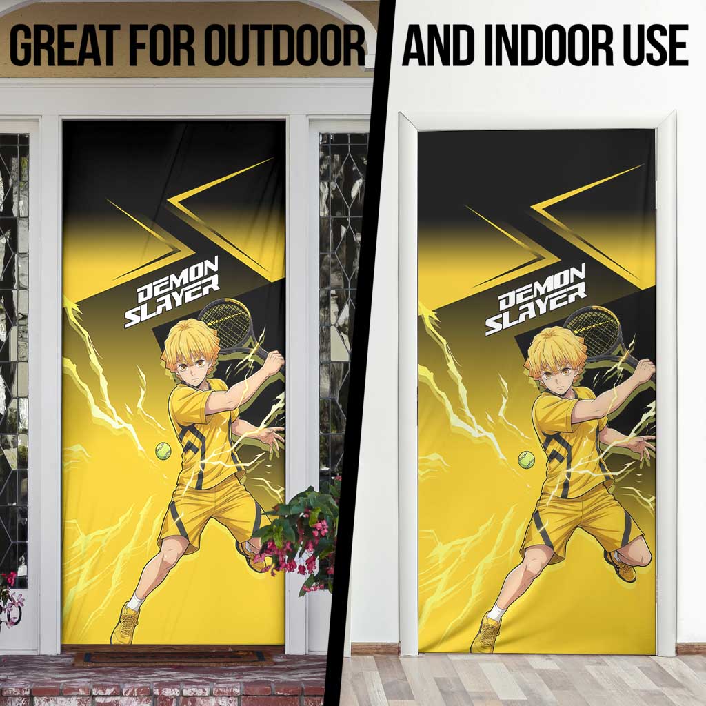 Zenitsu Agatsuma Thunder Smash Door Cover Sporty Anime Mashup Style