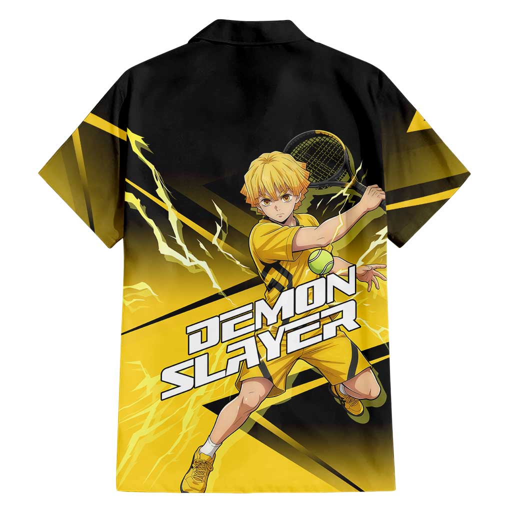 Zenitsu Agatsuma Thunder Smash Family Matching Long Sleeve Bodycon Dress and Hawaiian Shirt Sporty Anime Mashup Style