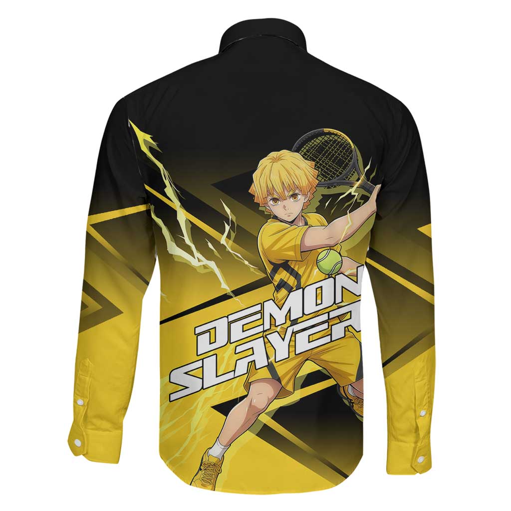 Zenitsu Agatsuma Thunder Smash Family Matching Off The Shoulder Long Sleeve Dress and Hawaiian Shirt Sporty Anime Mashup Style