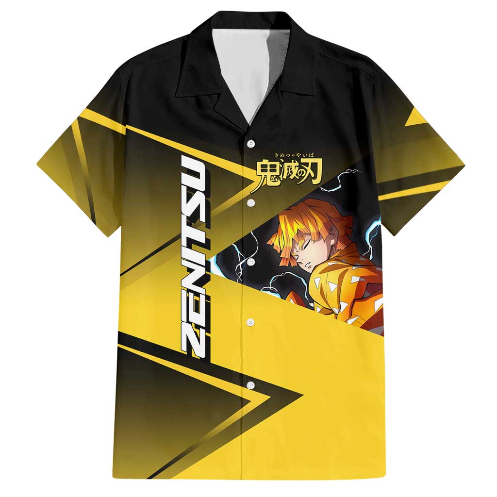 Zenitsu Agatsuma Thunder Smash Hawaiian Shirt Sporty Anime Mashup Style