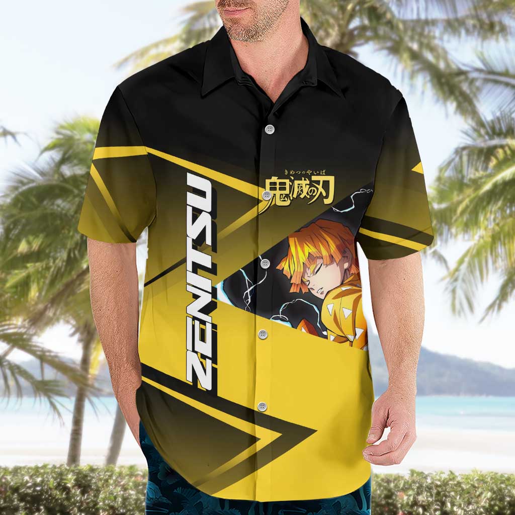 Zenitsu Agatsuma Thunder Smash Hawaiian Shirt Sporty Anime Mashup Style