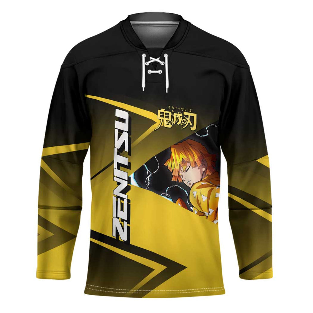 Zenitsu Agatsuma Thunder Smash Hockey Jersey Sporty Anime Mashup Style