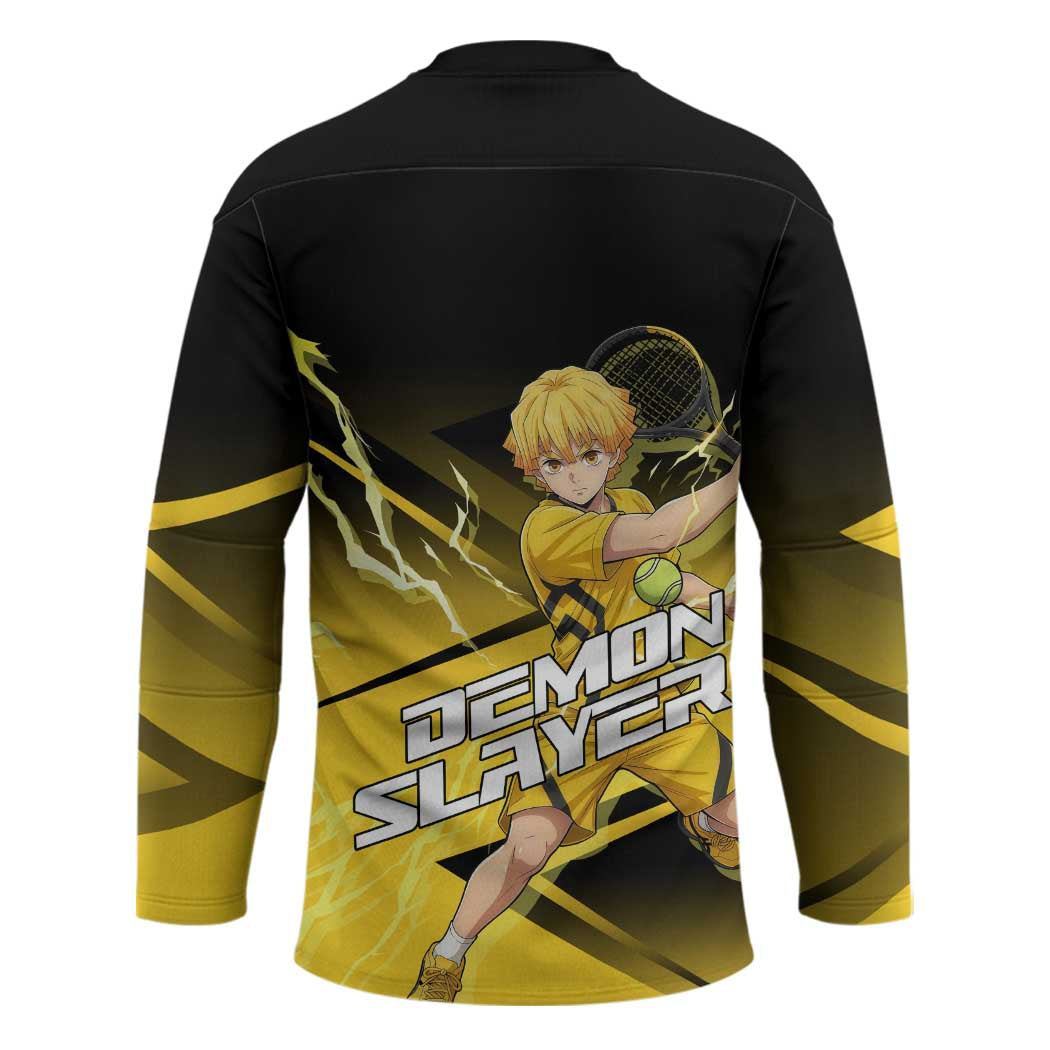 Zenitsu Agatsuma Thunder Smash Hockey Jersey Sporty Anime Mashup Style