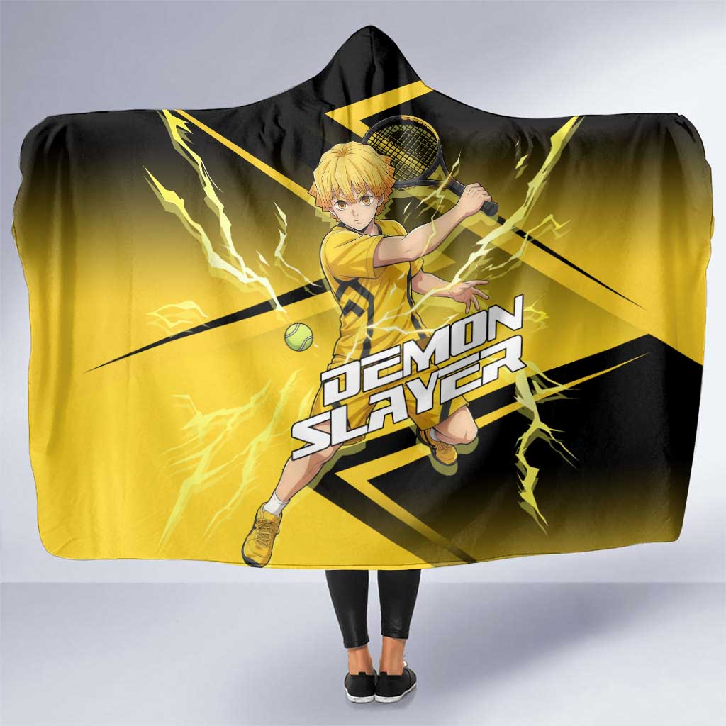 Zenitsu Agatsuma Thunder Smash Hooded Blanket Sporty Anime Mashup Style
