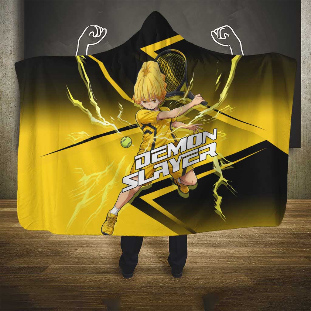 Zenitsu Agatsuma Thunder Smash Hooded Blanket Sporty Anime Mashup Style