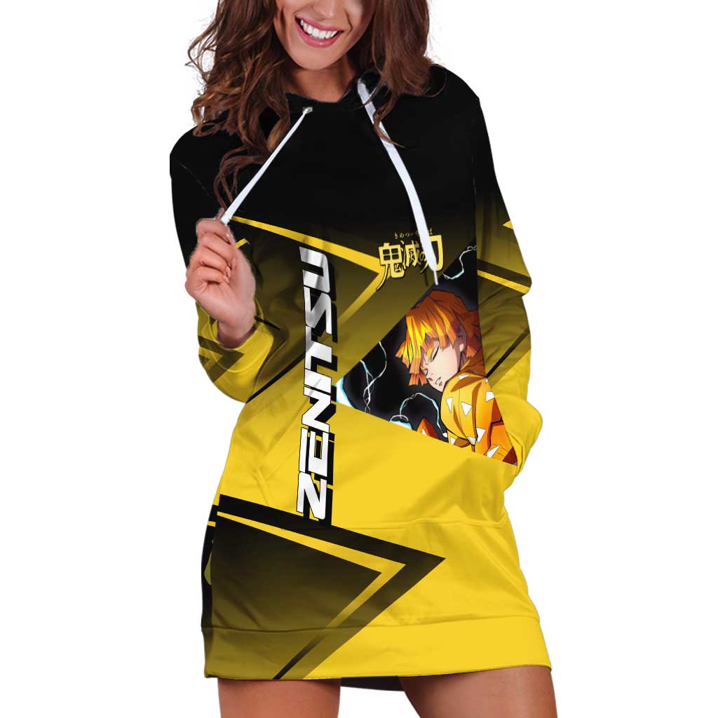 Zenitsu Agatsuma Thunder Smash Hoodie Dress Sporty Anime Mashup Style