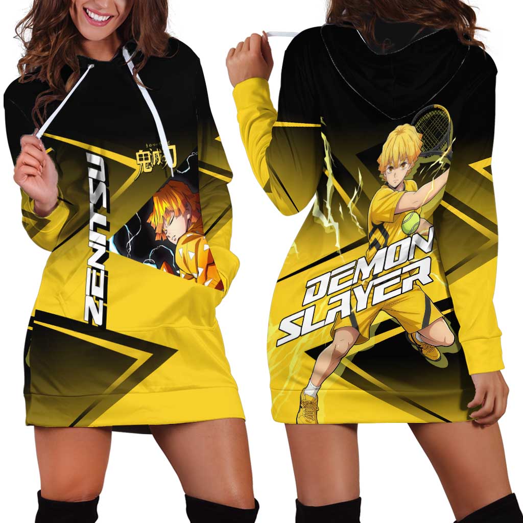 Zenitsu Agatsuma Thunder Smash Hoodie Dress Sporty Anime Mashup Style