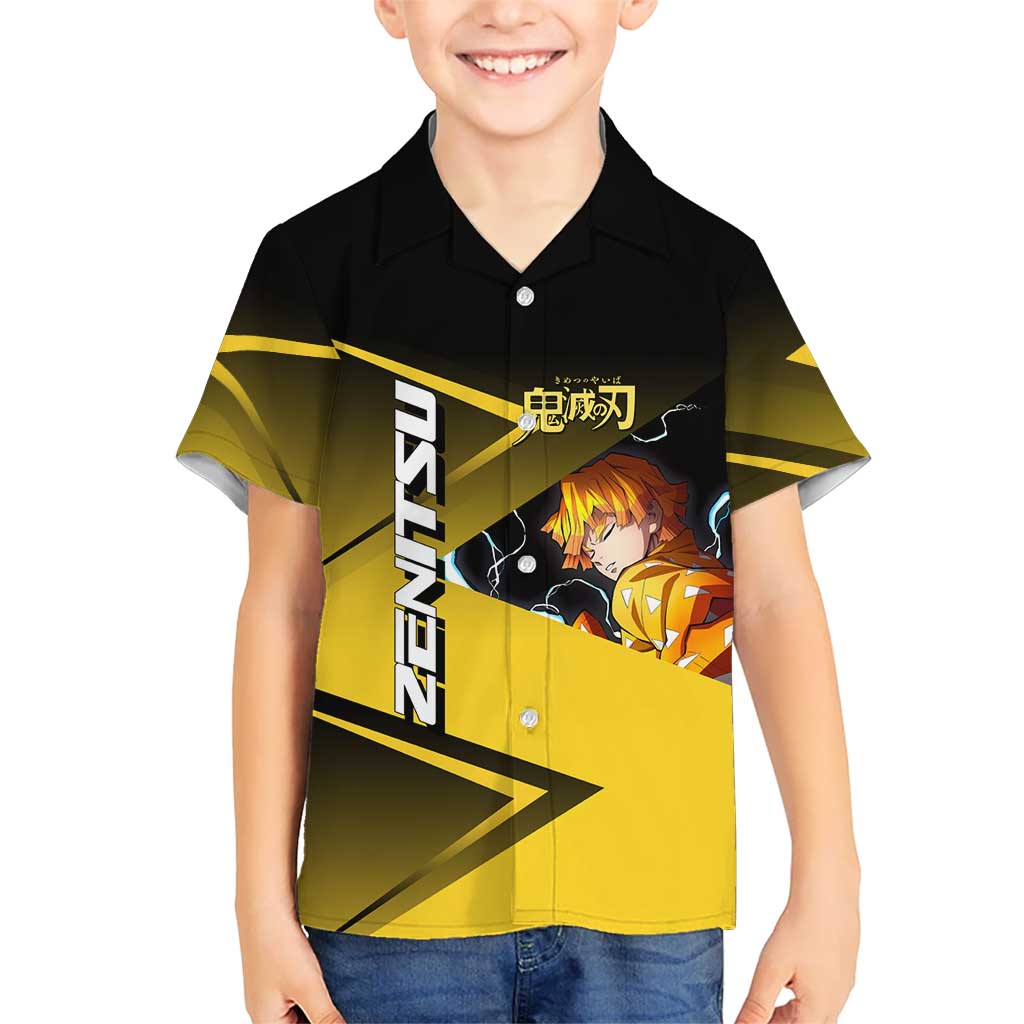 Zenitsu Agatsuma Thunder Smash Kid Hawaiian Shirt Sporty Anime Mashup Style