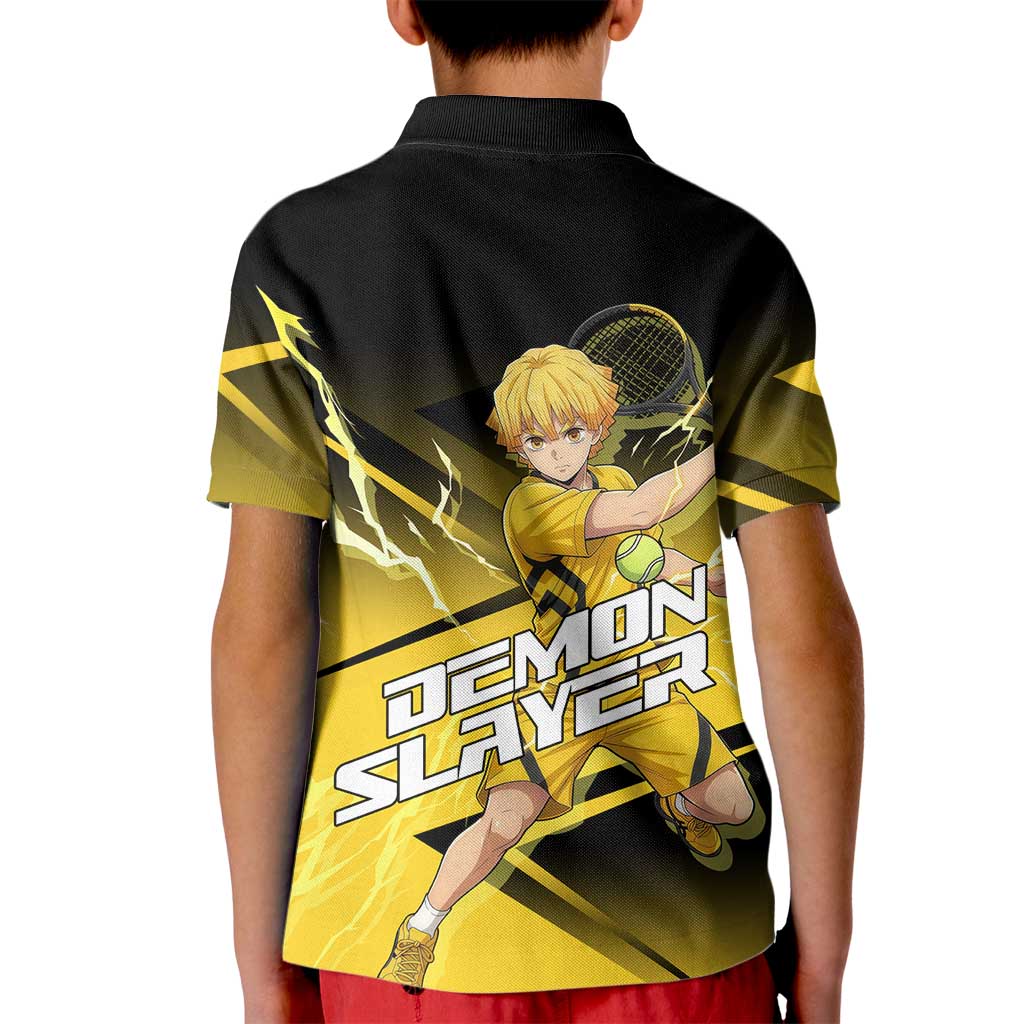 Zenitsu Agatsuma Thunder Smash Kid Polo Shirt Sporty Anime Mashup Style