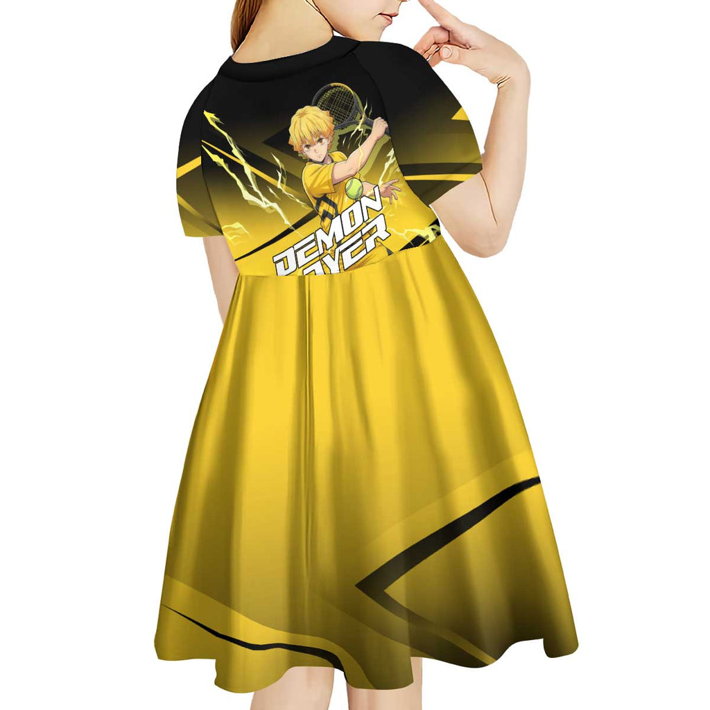 Zenitsu Agatsuma Thunder Smash Kid Short Sleeve Dress Sporty Anime Mashup Style