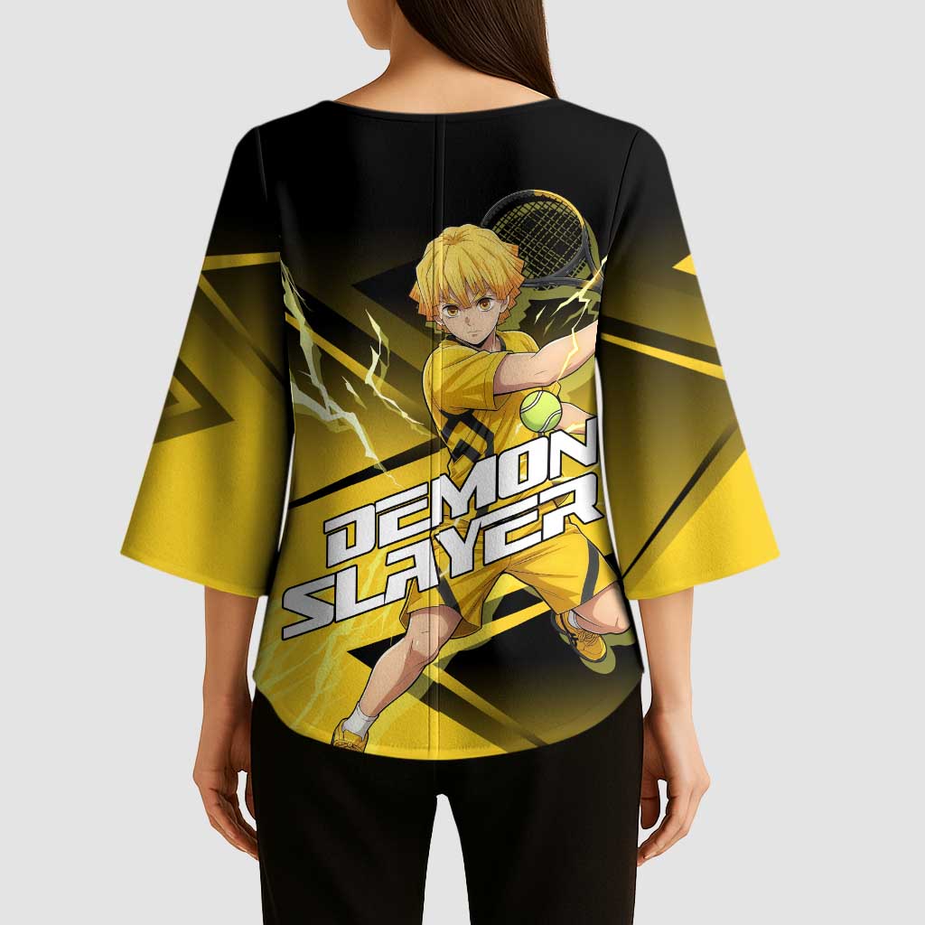 Zenitsu Agatsuma Thunder Smash Kimono Sleeve Blouse Sporty Anime Mashup Style